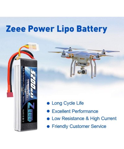 4S Lipo Battery 5200mAh 14.8V 60C RC Battery Soft Case with Deans T Plug for RC Plane Quadcopter Airplane Helicopter RC Car T...