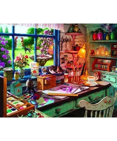 Puzzles Mom's Craft Room 1000 Piece Jigsaw Puzzle $34.59 Jigsaw Puzzles