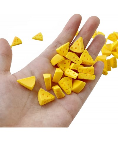 50PCS Miniatures Kitchen Food Cheese Miniature Artificial Cheese Models Mini Resin Simulation Cheese for Dollhouse Kitchen De...