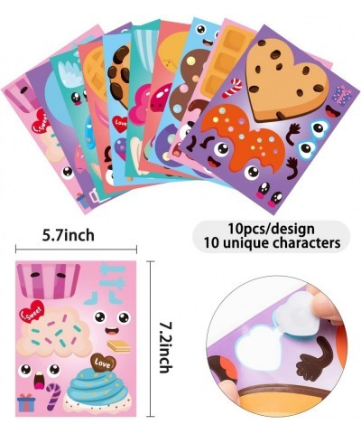 40 Sheets Dessert Make a Face Stickers Mix and Match DIY Make Your Own Sweets and Treats Party Game Stickers Craft Cupcake Do...