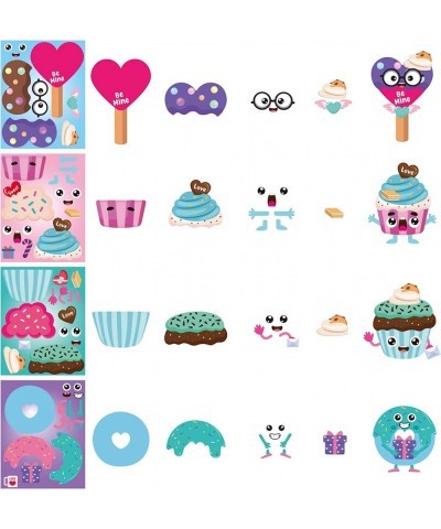 40 Sheets Dessert Make a Face Stickers Mix and Match DIY Make Your Own Sweets and Treats Party Game Stickers Craft Cupcake Do...