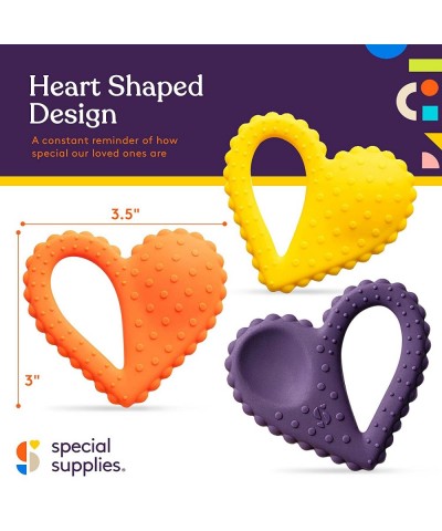 Teether Heart Spoon Oral Motor Therapy Tools 3 Pack Textured Stimulation and Sensory Input Treatment for Babies and Toddlers ...