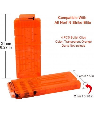 Bullet Clips Soft 12 Bullets Dart Gun Clips Magazine Clip For Nerf Toy Dart Gun 4PCS (transparent orange) $25.00 Toy Foam Bla...