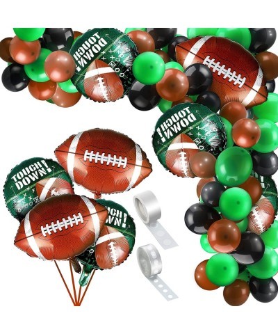 97 Pieces Football Balloons Set 6 Pieces Football Field Foil Balloons 90 Pieces Latex Balloons and Long Balloon Strip for Spo...