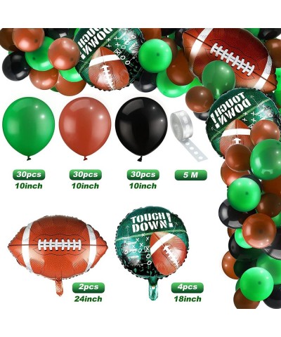 97 Pieces Football Balloons Set 6 Pieces Football Field Foil Balloons 90 Pieces Latex Balloons and Long Balloon Strip for Spo...