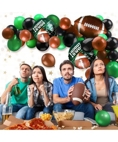 97 Pieces Football Balloons Set 6 Pieces Football Field Foil Balloons 90 Pieces Latex Balloons and Long Balloon Strip for Spo...