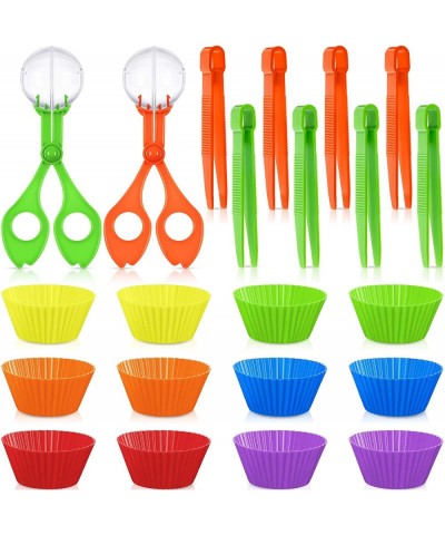 20 Pieces Fine Motor Skills Handy Scooper Set Include 8 Tweezers 2 Jumbo Scissors Clip and 10 Assorted Colors Sorting Bowls f...