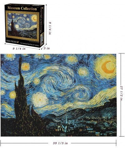 2000 Pieces Jigsaw Puzzles Large Puzzle Game Artwork for Adults Teens - Starry Night (39.4 x 27.6inch) $49.58 Jigsaw Puzzles