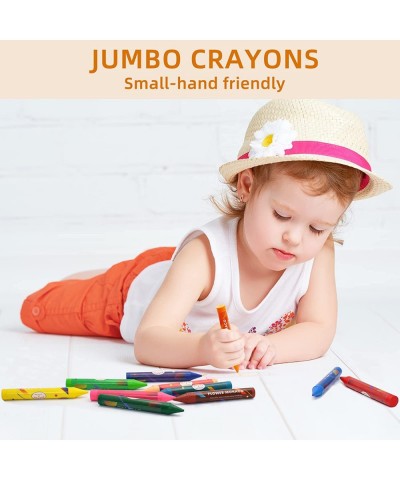 Jumbo Crayons for Toddlers 16 Colors Non Toxic Crayons Easy to Hold Large Crayons for Kids Safe for Babies and Children Flowe...