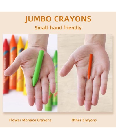 Jumbo Crayons for Toddlers 16 Colors Non Toxic Crayons Easy to Hold Large Crayons for Kids Safe for Babies and Children Flowe...