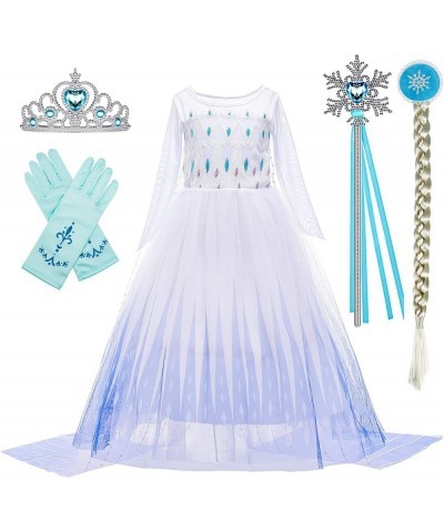 Princess Snow Queen Act 2 Costumes for Girls with Wig Crown Magic Wand Gloves Accessories 3T-10Y $47.48 Kids' Costumes