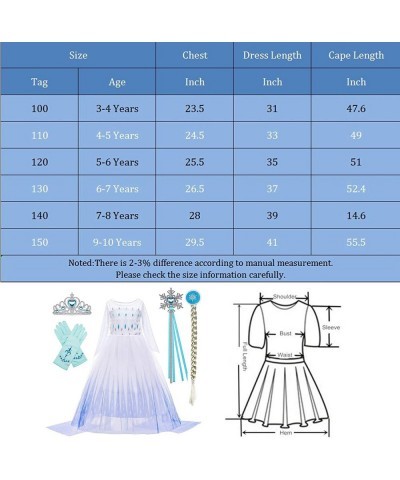 Princess Snow Queen Act 2 Costumes for Girls with Wig Crown Magic Wand Gloves Accessories 3T-10Y $47.48 Kids' Costumes