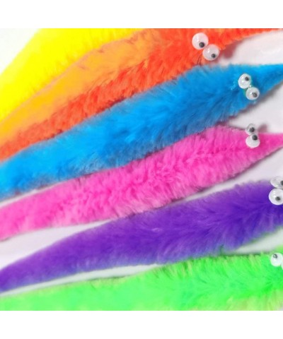 240 Pack Fuzzy Worm Toys with Big and Small Sizes Mixed Fuzzy Worms on Strings Trick Toys Carnival Party Favors for Kid Cat (...