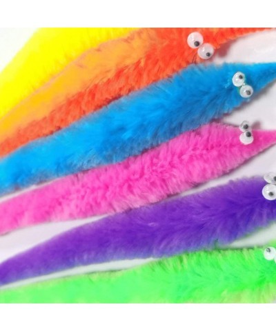 240 Pack Fuzzy Worm Toys with Big and Small Sizes Mixed Fuzzy Worms on Strings Trick Toys Carnival Party Favors for Kid Cat (...