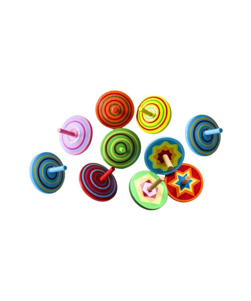 Wooden Spinning Tops- 10 Pcs Colorful Spinning Tops Toy Creative Spinning Tops Plaything Painted Spinning Tops Toy Mini Spinn...