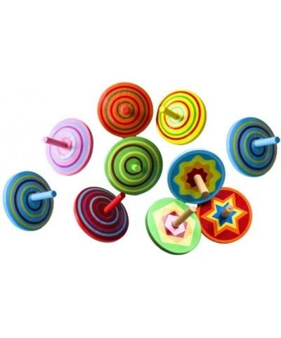 Wooden Spinning Tops- 10 Pcs Colorful Spinning Tops Toy Creative Spinning Tops Plaything Painted Spinning Tops Toy Mini Spinn...