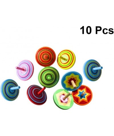 Wooden Spinning Tops- 10 Pcs Colorful Spinning Tops Toy Creative Spinning Tops Plaything Painted Spinning Tops Toy Mini Spinn...