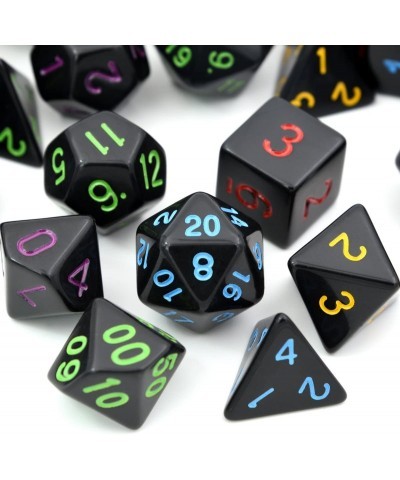 5 Sets New Black Polyhedral Dice with Satin-Lined Velvet Bag for Dungeons and Dragons DND RPG MTG D20 D12 D10 D8 D6 D4 $18.00...