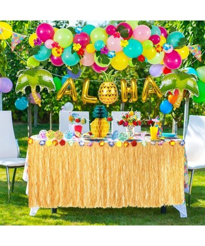 153Pcs Tropical Luau Party Decorations Hawaiian Beach Birthday Party Decor Supplies Grass Table Skirt Aloha Balloon Pineapple...