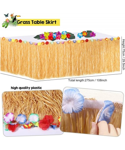 153Pcs Tropical Luau Party Decorations Hawaiian Beach Birthday Party Decor Supplies Grass Table Skirt Aloha Balloon Pineapple...