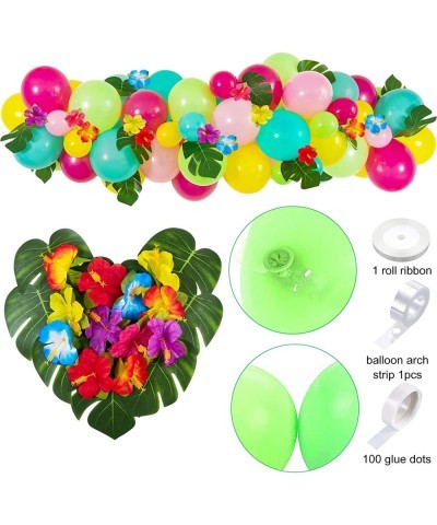 153Pcs Tropical Luau Party Decorations Hawaiian Beach Birthday Party Decor Supplies Grass Table Skirt Aloha Balloon Pineapple...