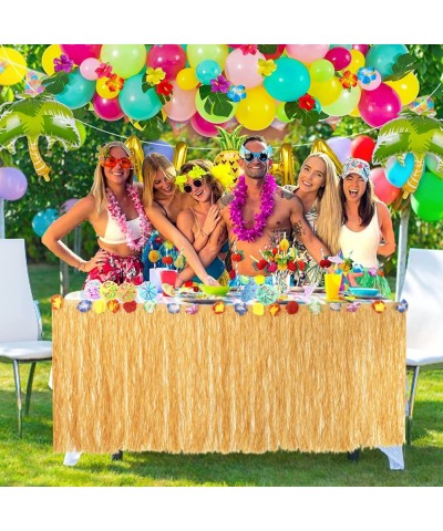 153Pcs Tropical Luau Party Decorations Hawaiian Beach Birthday Party Decor Supplies Grass Table Skirt Aloha Balloon Pineapple...