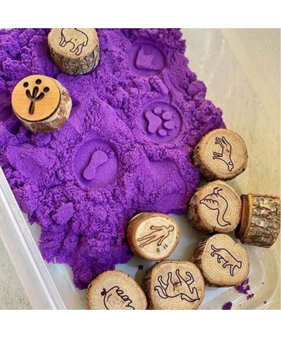 Animal Tracks Stamps Creative Wooden Handmade Crafts Footprint Stamps Playdough Stampers Funny Kid's Toy kit 1.3/1.9in Animal...