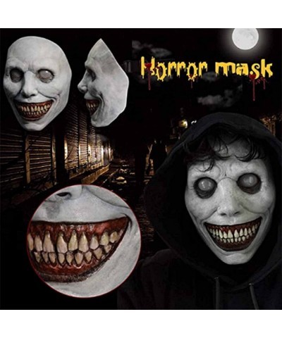 Creepy Halloween Mask - Smiling Demons Smiling White Face Demon Horror Mask The Evil Cosplay Props American Drama Exorcist Wh...