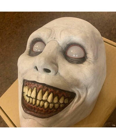 Creepy Halloween Mask - Smiling Demons Smiling White Face Demon Horror Mask The Evil Cosplay Props American Drama Exorcist Wh...