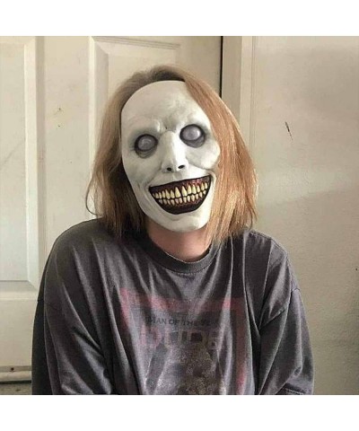 Creepy Halloween Mask - Smiling Demons Smiling White Face Demon Horror Mask The Evil Cosplay Props American Drama Exorcist Wh...