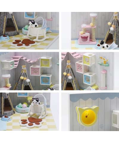 DIY Dollhouse Miniature Kit with Furniture and Dust Cover Wooden Mini Dollhouse Kit (Pet Room) Best for Children and Adults $...