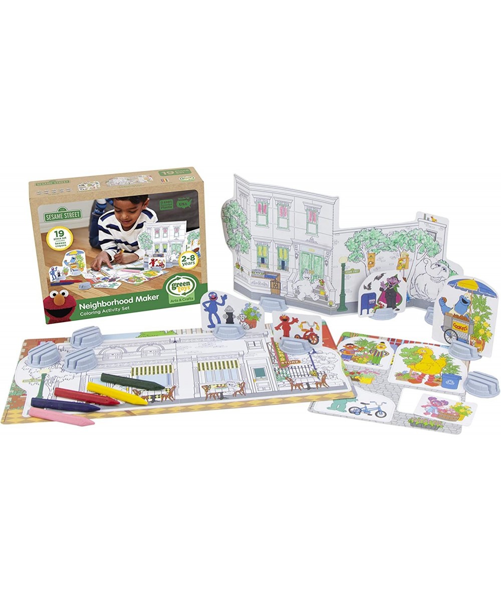 Sesame Street Neighborhood Maker Coloring Activity Set - 19 Piece Pretend Play Motor Skills Creative Arts & Crafts Kids Toy S...