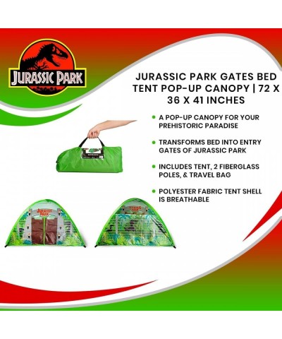 Jurassic Park Gates Indoor Bed Tent Pop-Up Canopy | 72 x 36 x 41 Inches $82.22 Kids' Play Tents & Tunnels