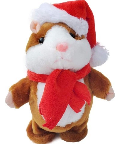 Brown Scarf Talking Hamster Mouse Toy - Repeats What You Say and Can Walking - Electronic Pet Talking Plush Buddy Hamster Mou...