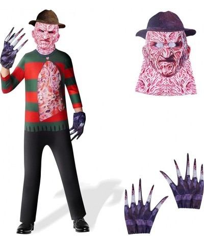 Kids Freddy Halloween Costume Scary Horror Killer Jumpsuit Outfits Cosplay with Glove Set Boy /Girls 4-12 Years $26.45 Kids' ...