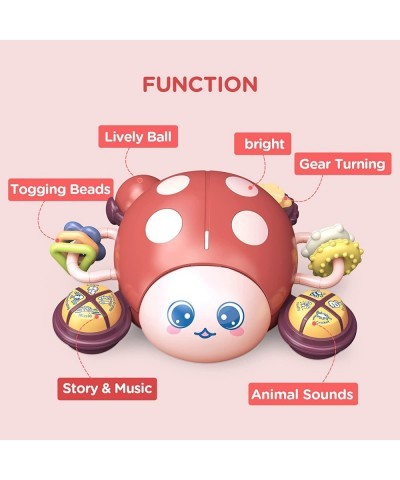 Baby Toys 6 to 12 Months Press & Go Musical Crawling Baby Toys for 12-18 Months Tummy Time Toys with Light & Sound Early Educ...