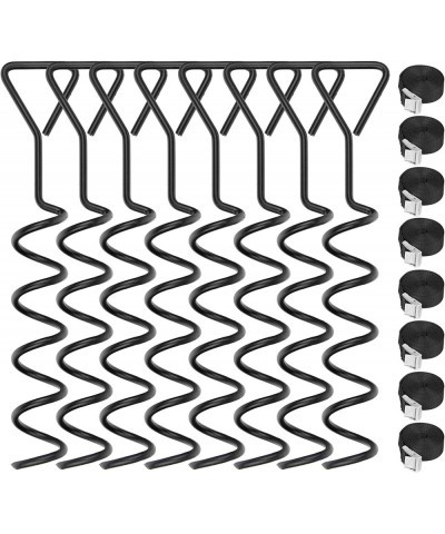 Trampoline Stake Anchor Corkscrew Shape Steel Stakes Anchor Kit Spiral Ground Anchors Trampoline Part 8 Pack (Black) $51.41 T...