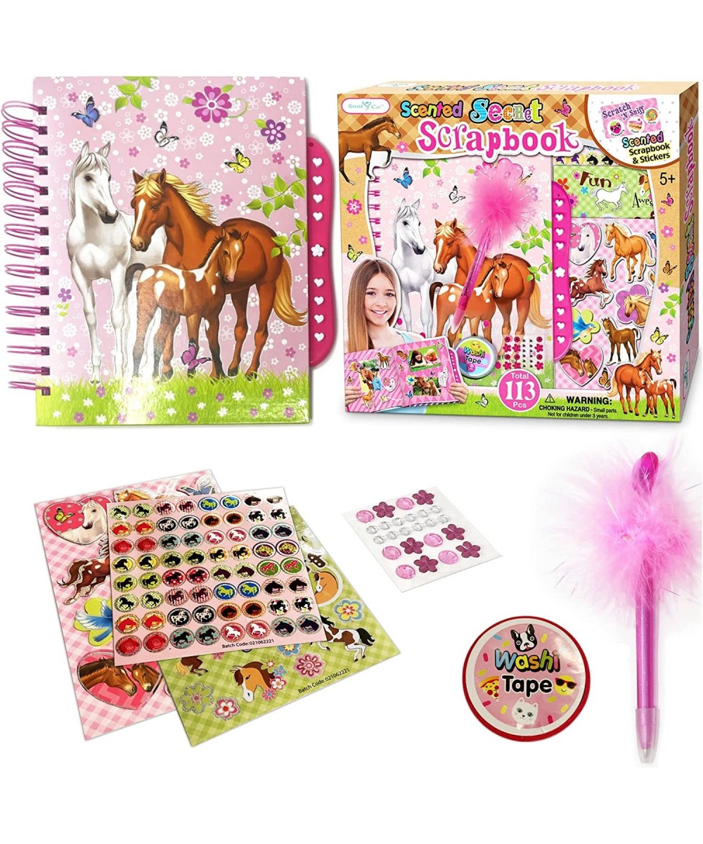 Horse Scrapbook Kit for Girls | Equestrian DIY Scrapbooking Kit for Little Girl and Tween Gifts | 114 Piece Scrapbook and Sta...