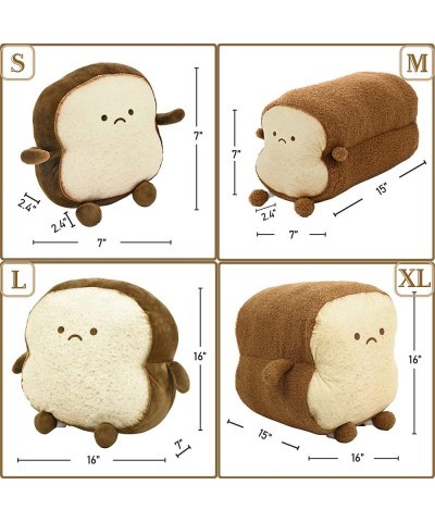 Toast Sliced Bread Pillow Bread Shape Plush Pillow Facial Expression Soft Toast Bread Food Sofa Cushion Stuffed Doll Toy for ...