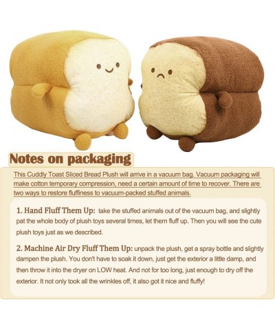 Toast Sliced Bread Pillow Bread Shape Plush Pillow Facial Expression Soft Toast Bread Food Sofa Cushion Stuffed Doll Toy for ...