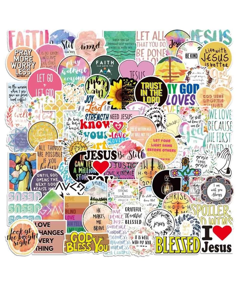 100pcs Jesus Christian Stickers Bible Verse Faith Stickers Cross Wisdom Words Decals Stickers for Water Bottles Religious Chr...