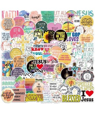 100pcs Jesus Christian Stickers Bible Verse Faith Stickers Cross Wisdom Words Decals Stickers for Water Bottles Religious Chr...