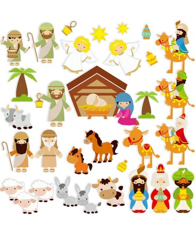 33 Pcs Birth of Jesus Felt Figures Nativity Stories Baby Precut Bible Characters Flannel Board Kids Classroom Activity Christ...