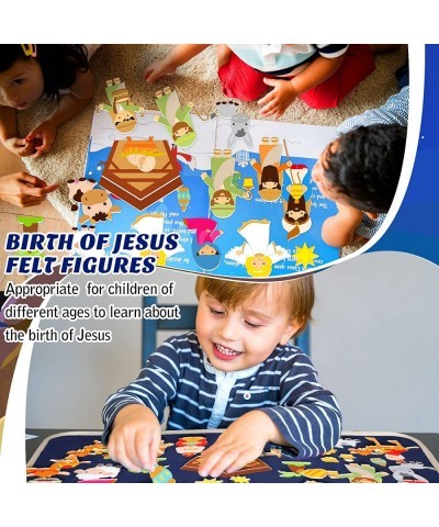 33 Pcs Birth of Jesus Felt Figures Nativity Stories Baby Precut Bible Characters Flannel Board Kids Classroom Activity Christ...