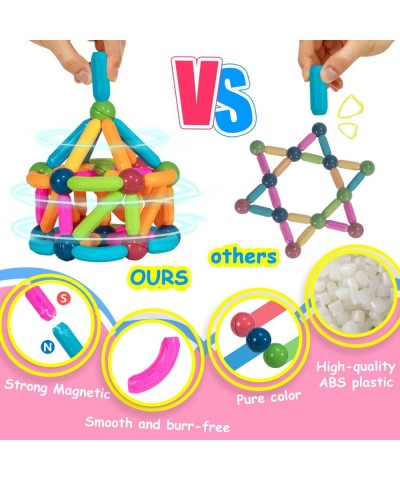 Magnet Toys for Kids Toddlers 3 4 5 6 7 Year Old Magnetic Balls and Rods Building Blocks Tiles Sticks Set Educational STEM Mo...