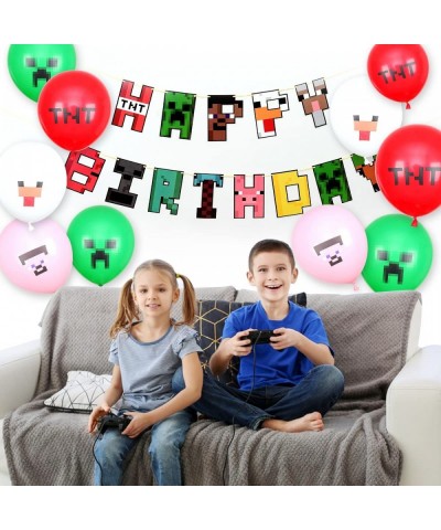 Pixel Game Birthday Party Supplies--40PCS for Pixel Style Party Favors Pixel Craft Table Cloths for Kids' Birthday Parties & ...