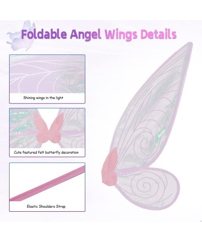 Butterfly Wings for Girls Women Fairy Wings Halloween Costume Sparkle Angel Wings Dress Up Party Favor(Pink) $21.83 Kids' Cos...