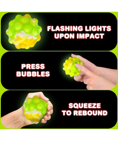 Light Up Bubble Popper Balls Set of 6 Unique Pop It Fidget Toys with LED Effects Stress Relief Toys for Kids Great as Fidget ...