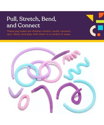 12-Pack Mini Fun Pull and Fun Tubes for Kids Stretch Bend Build and Connect Toy Provide Tactile and Auditory Sensory Play Col...