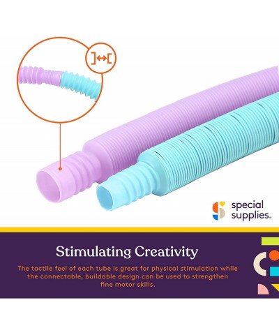 12-Pack Mini Fun Pull and Fun Tubes for Kids Stretch Bend Build and Connect Toy Provide Tactile and Auditory Sensory Play Col...